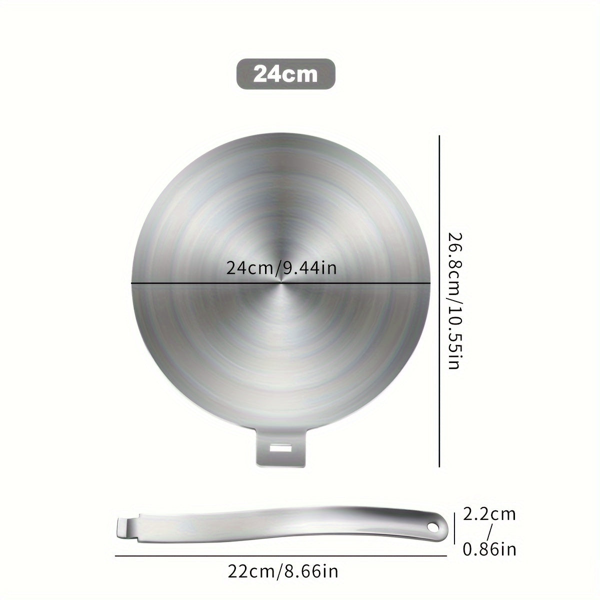 One pack of a stainless steel heat transfer plate with a removable handle for household gas stoves, designed for thawing and heat insulation purposes.