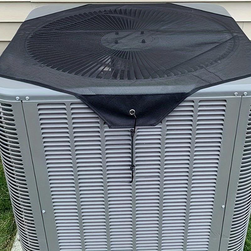 Cover your outdoor air conditioning unit with the DuraGuard Black Thick Sunscreen Rubber Mesh Cover to protect it from dust, sun damage, and other elements. This fan cover requires no electricity to use.