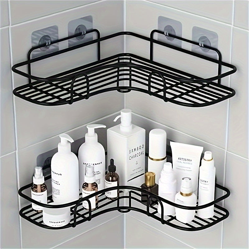 1pc Corner Shower Shelf for Bathroom Storage and Organization, with Shampoo Soap Holder and Caddy Basket.