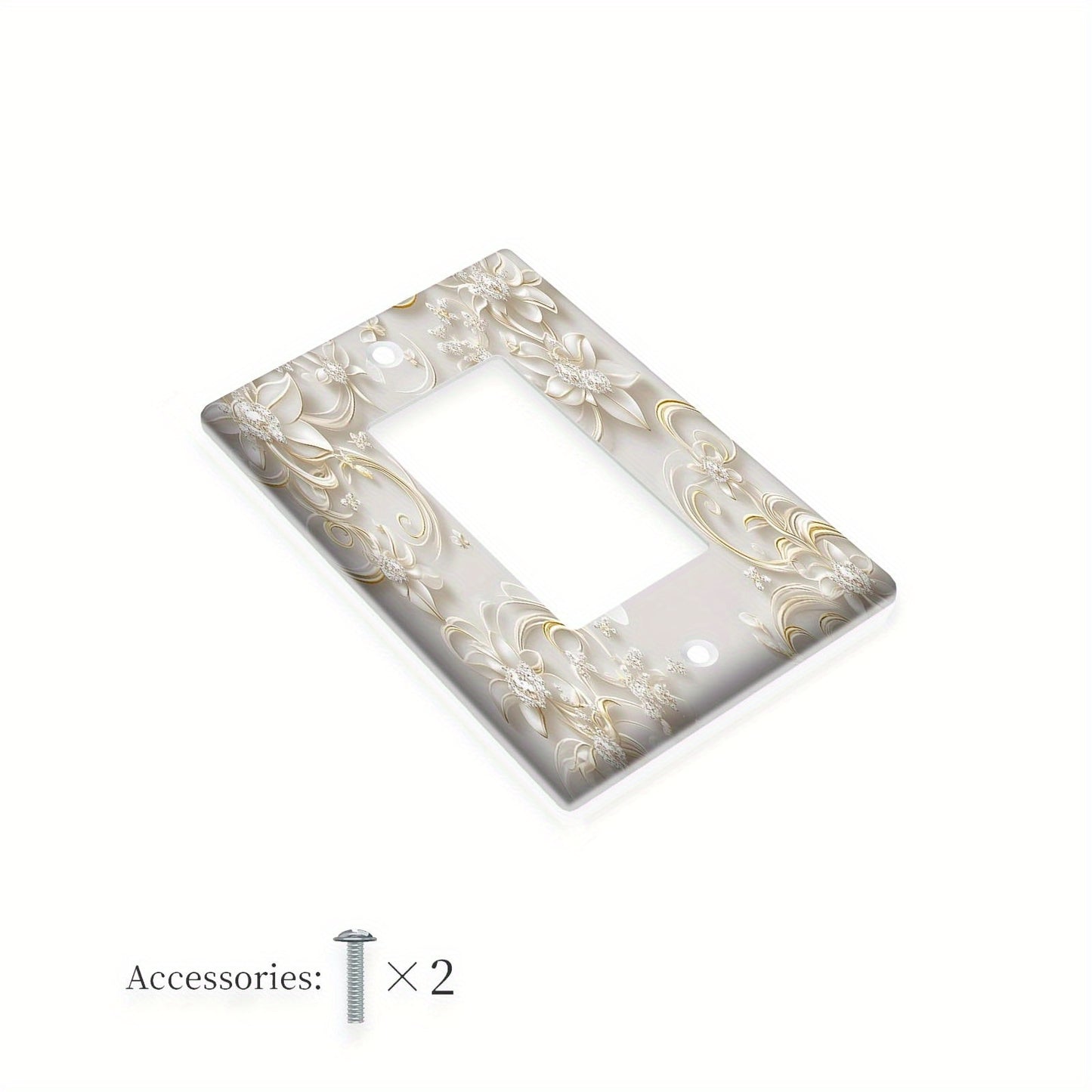 3D Floral Light Switch Cover in White with Country Cottage Style, No Electricity Required, Suitable for Bathrooms and Bedrooms.