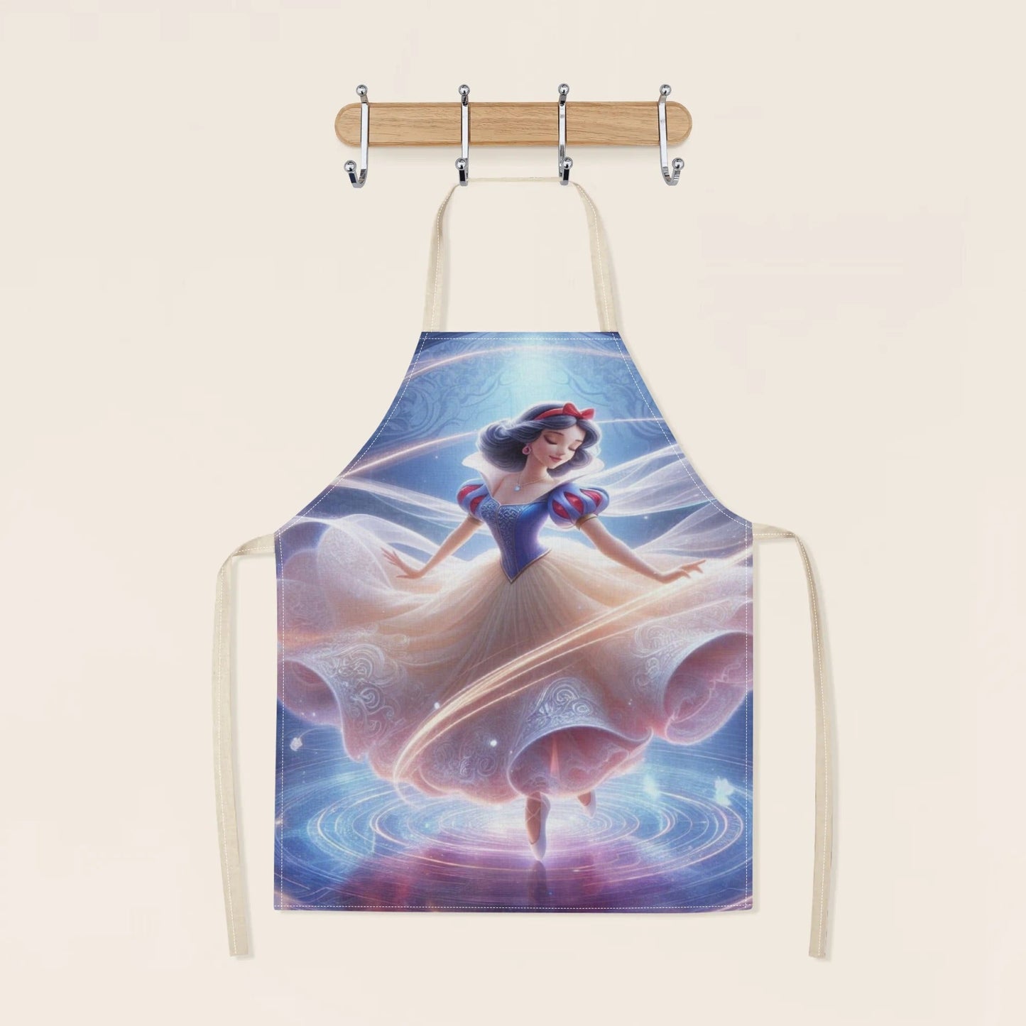 Shiny Polyester| Disney Cinderella Waterproof Apron - Enchanting Princess Pattern, Strong Polyester Material, Perfect for Home, Restaurants, Bakeries & Food Industry