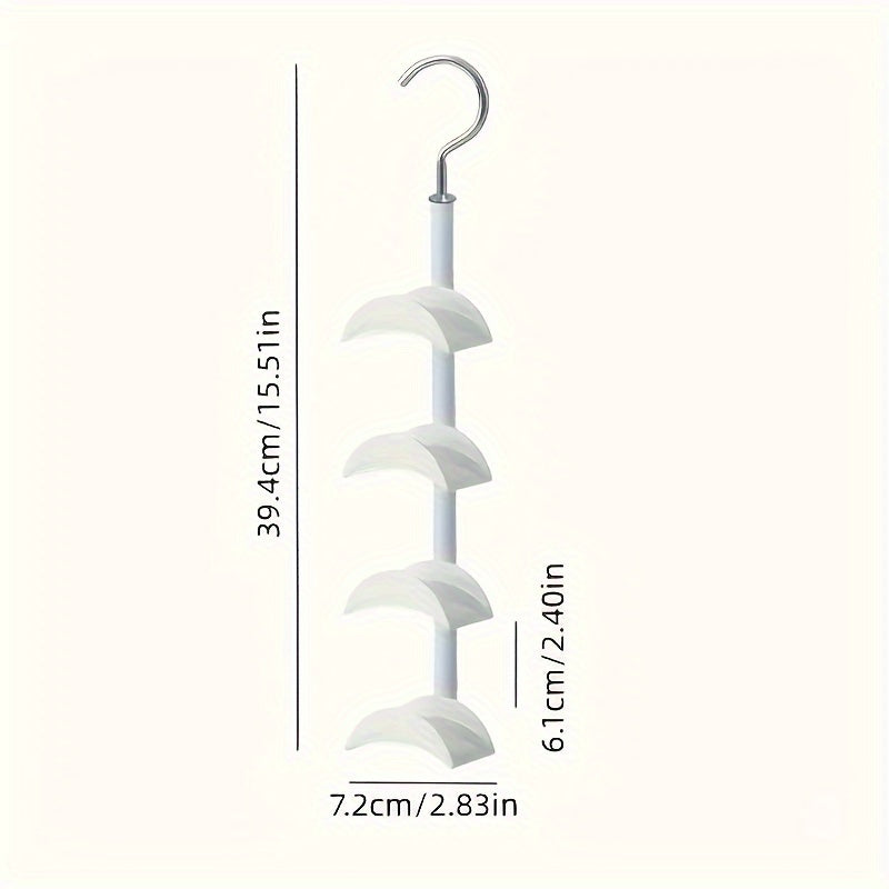 Elegant Iron Bag Hooks with Rotating Design, Polished Metal Wardrobe Organizer for Ties, Hats, Scarves, Women's Fashion Accessories. No-Drill Installation, Portable Bag Hangers with Mature Style.