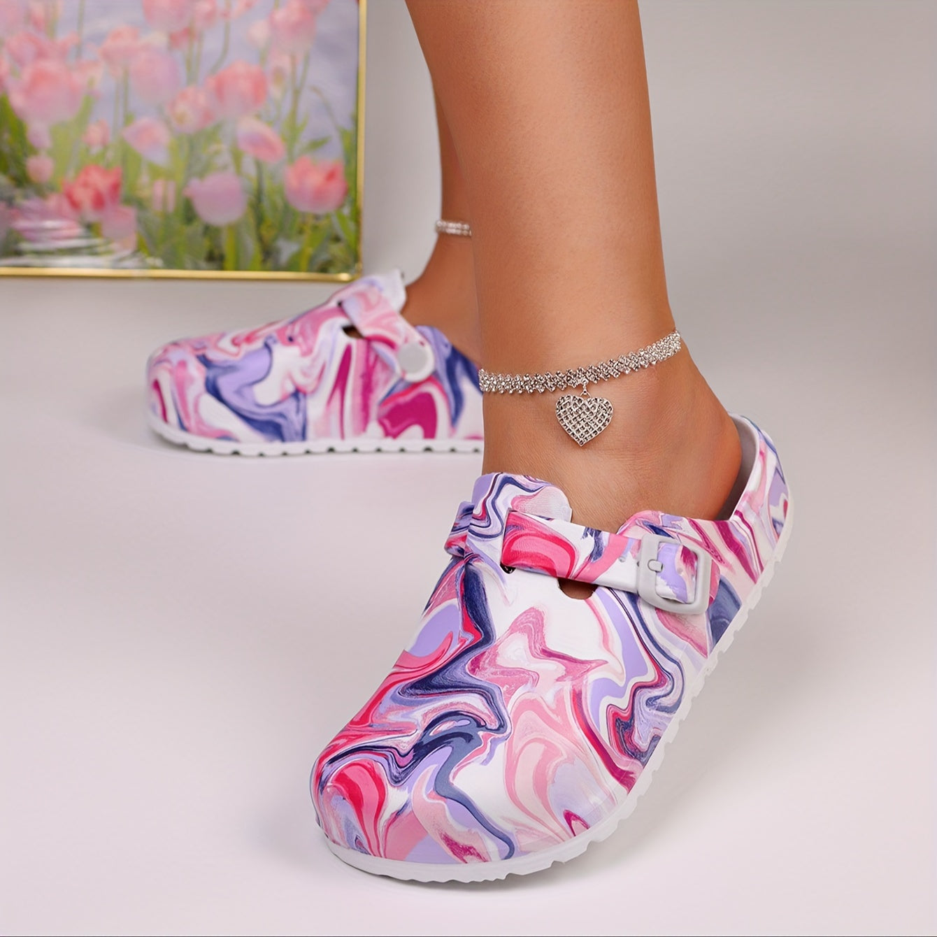 Adorable cartoon nurse slides, quick-drying casual slip-ons for indoor comfort.