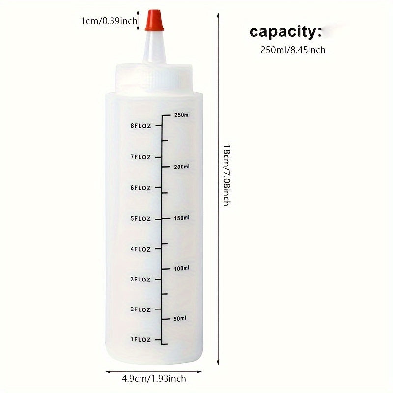 3 ta plastik siqish shishasi, har biri 250ml, oshxona uchun foydalanish uchun