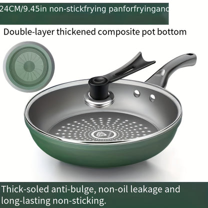 Multi-functional non-stick frying pan for oil & smoke-free cooking on induction & gas stoves.