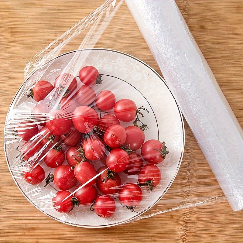 1 piece of tearable, non-adhesive BPA-Free PVC plastic wrap for food storage.