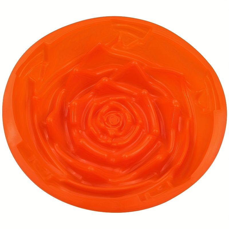 Silicone Cake Baking Pan with Big Rose Flower Design - Perfect for Birthday and Anniversary Cakes, Loaves, Muffins, Brownies, Cheesecakes, Tarts, Pies, Flans, Breads, and More - 24.0cm Diameter