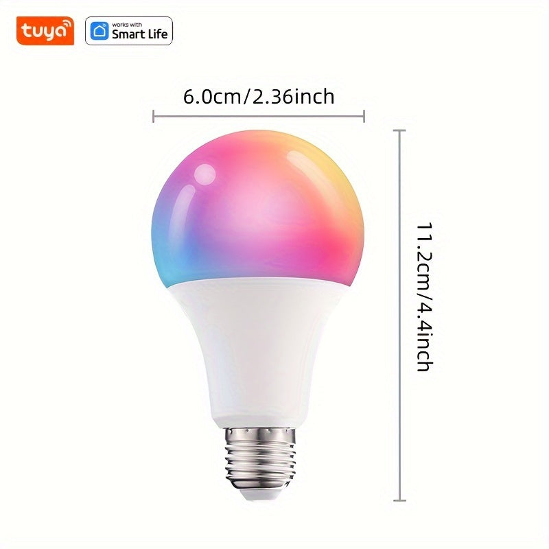 Tuya's smart wireless light bulb complies with European regulations and comes in sets of 1, 2, or 4 RGB bulbs. Each 10W bulb can be controlled via the app, providing 800LM of light with a