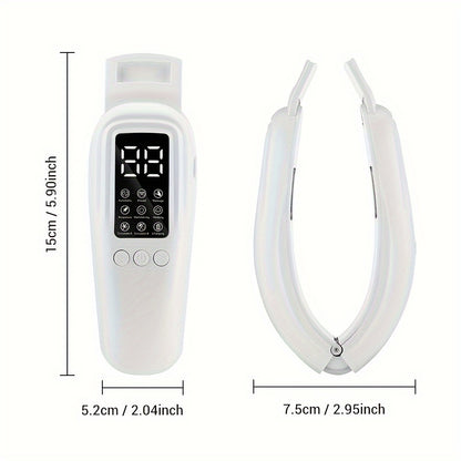 Electric V-Face Beauty Device with adjustable intensity levels, LCD display, and USB rechargeable 400mAh lithium battery for facial skin care and massage.