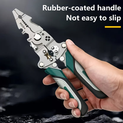 New model industrial-grade wire stripping pliers designed for electricians with multifunctional capabilities.