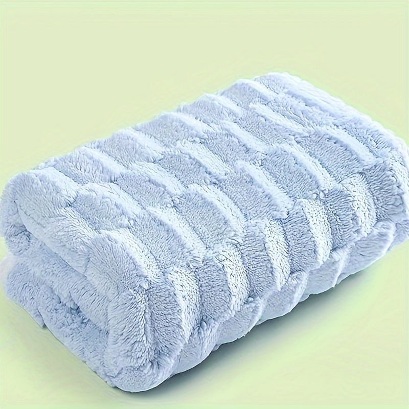 1pc Ultra-Soft Microfiber Towel - Quick-Dry, Super Absorbent Waffle Weave, Ideal for Home, Spa, Gym & Travel, Pastel Colors with Cloud Pattern, Plush & Knitted Texture