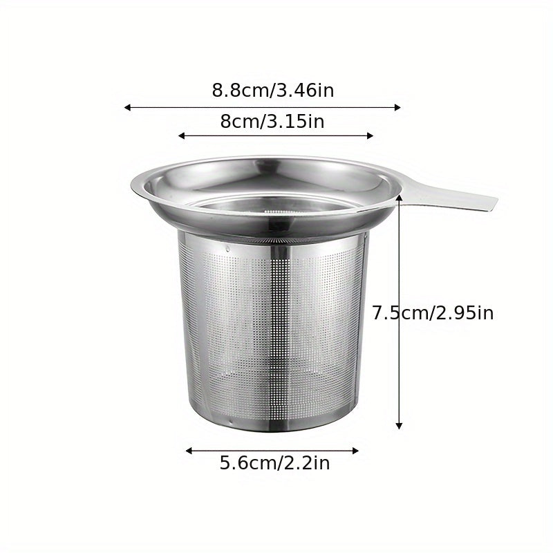 Upgrade your tea game with the high-quality 304 Stainless Steel Tea Infuser. This thickened mesh strainer is perfect for enjoying loose leaf tea at home or in the dorm. It's ideal for holiday gatherings like Christmas, Thanksgiving, and Halloween.