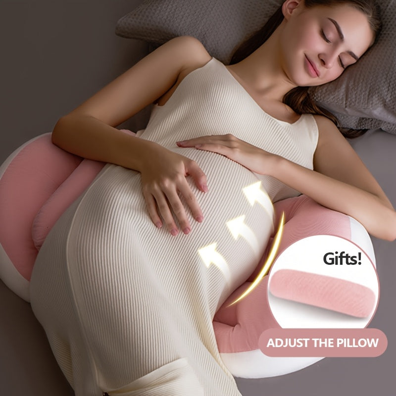 Experience Comfortable Sleep with our U-Shaped Ergonomic Maternity Pillow for Side Sleepers - Providing Lumbar Support and Belly Relief, Made with Soft Polyester Fill for Ultimate Comfort and Back Relief. Perfect for Pregnancy Care and a Great Christmas