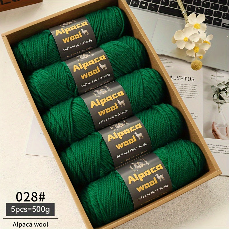 500G Alpaca Wool Yarn, 245 Thick Knitting Needles, Multi-Colored Kit for Autumn and Winter Fashion DIY Projects. Includes Yarn for Sweaters, Cardigans, Scarves, Hats, Gloves, Pants, and