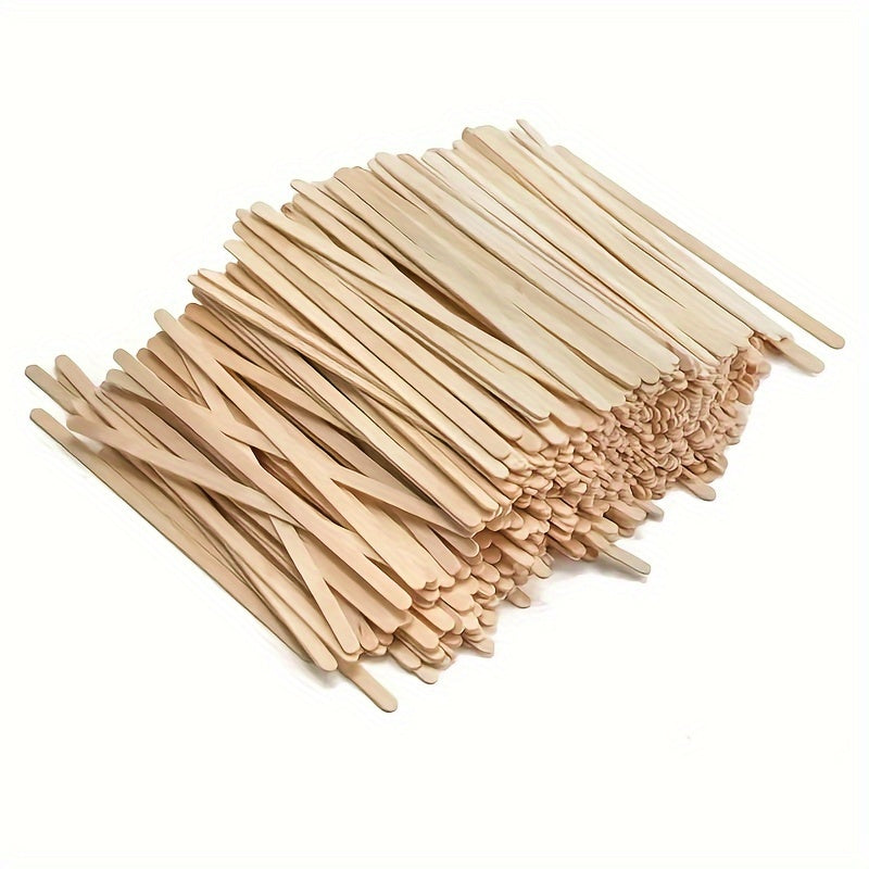 500 pieces of Wooden Coffee Stir Sticks, measuring 13.97cm each. These disposable beverage mixers have a smooth end and are perfect for stirring coffee, cocktails, and other drinks. Ideal for holiday-themed events such as Christmas, Halloween, Easter