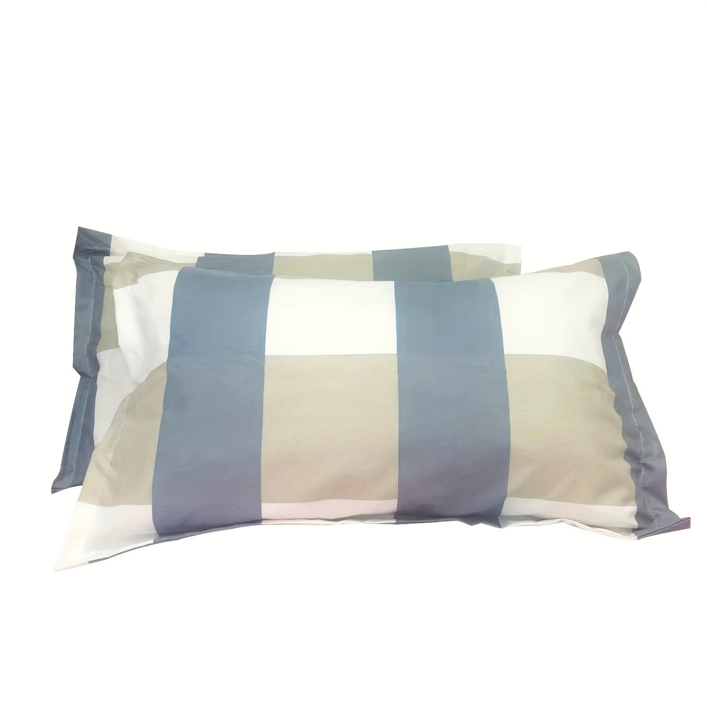 Checkered Pillowcases Set of 2 - Pillow Inserts Not Included - Classic British Geometric Design - Easy to Clean Machine Washable - Dimensions 75cm x 48cm (29in x 19in) - Simple Checkered Pattern - Envelope Closure for Convenience - Made from Other Fabric