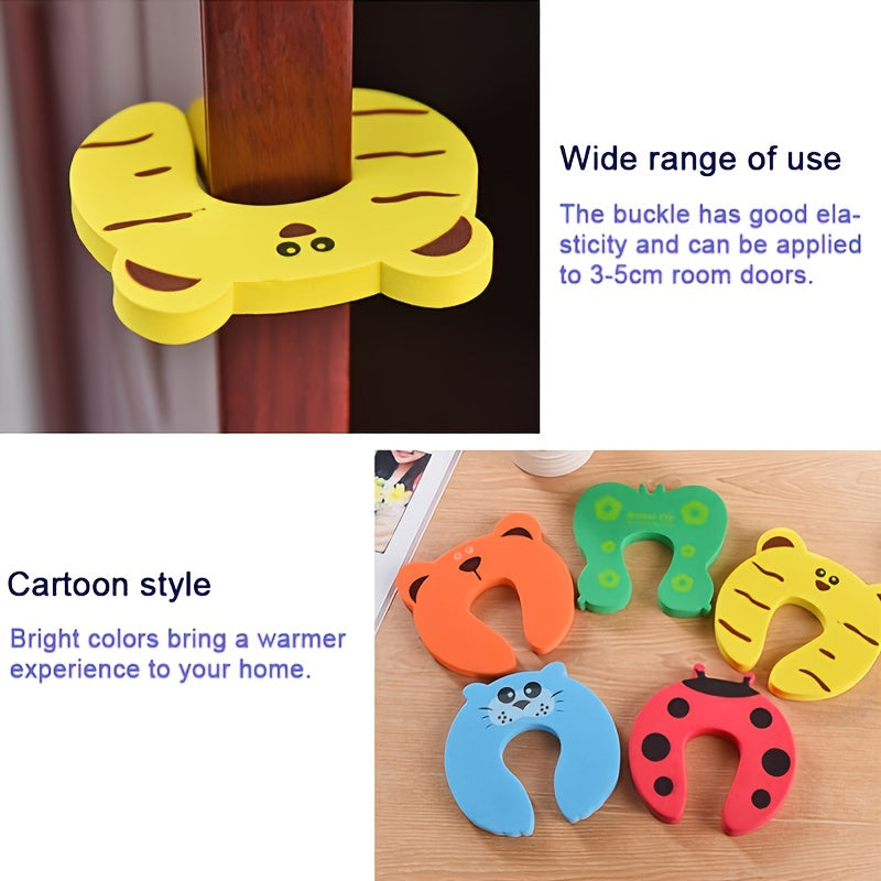 Set of 5 Random Style Baby Child Safety Door Stoppers in Animal Foam Design - Perfect for Christmas, Halloween, or Thanksgiving Day Gift