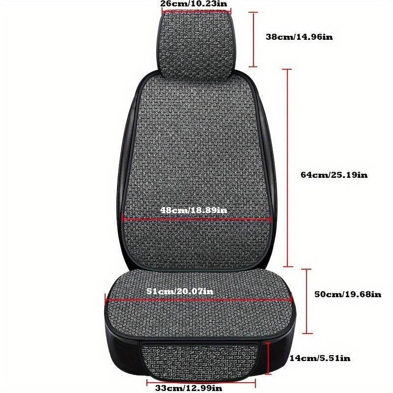 Non-slip, breathable linen car seat cushions for BMW, KIA, AUDI, and more. Easy care and all-season comfort.