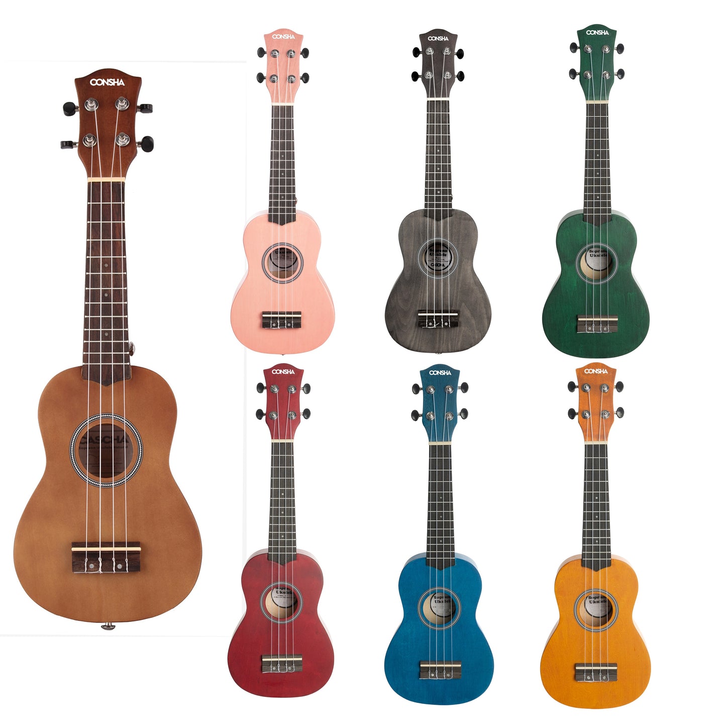 21-Inch Soprano Ukulele for Music Beginners with 4 Strings