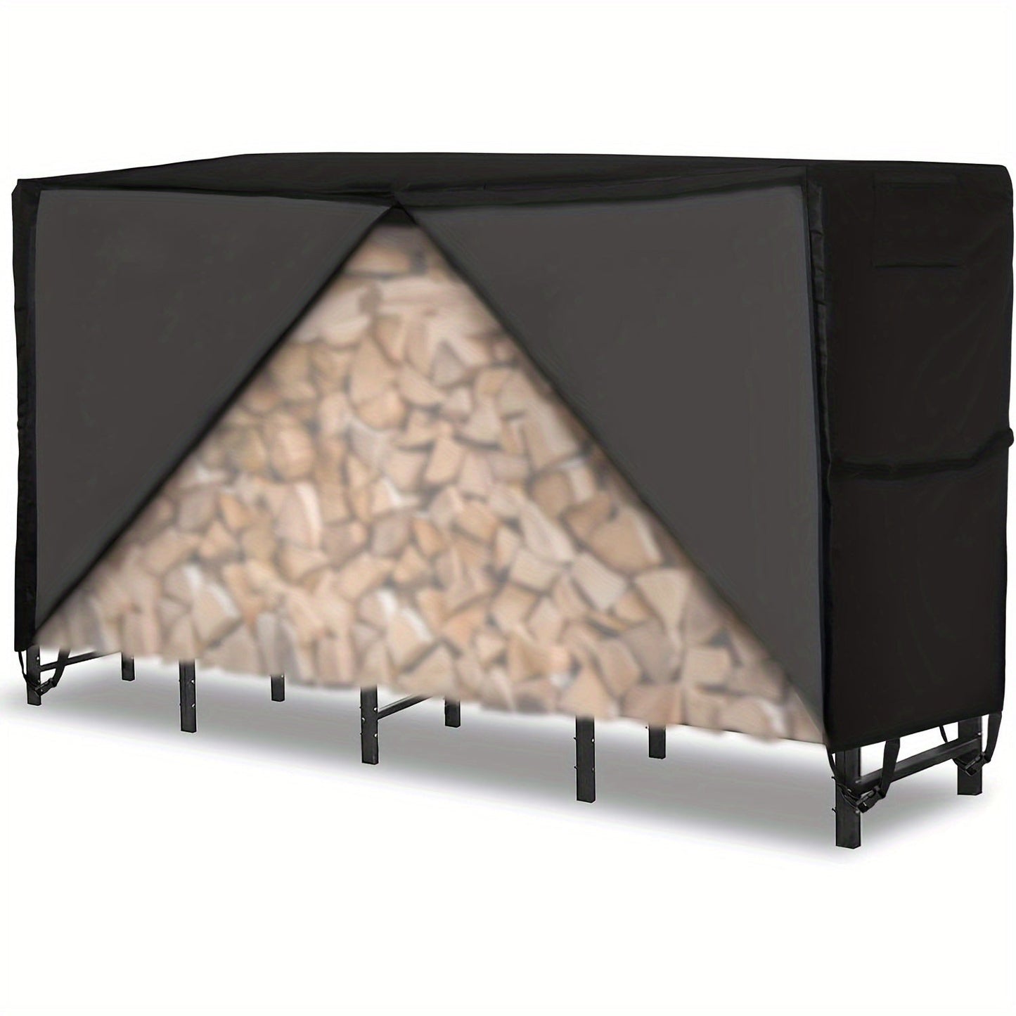 Durable Outdoor Log Rack Cover made of Waterproof Polycarbonate Fabric, Protects against Rain, Snow, and Sun - Designed for Standard Wood Pile Storage Holders