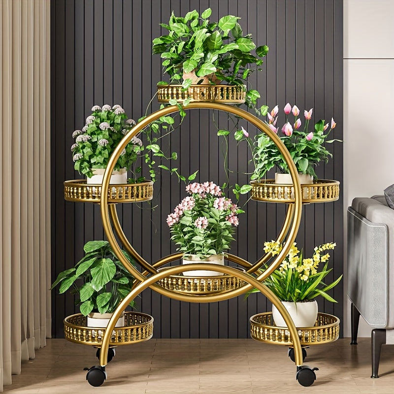 Innovative iron flower stand for pothos plants, perfect for decorating living rooms or gardens.