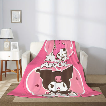 Stay Warm and Cozy with the Sanrio Melody Ultra-Soft Flannel Throw Blanket - Ideal for All Seasons, Featuring a Vibrant Digital Print, Great for Camping or Snuggling Up in Bed