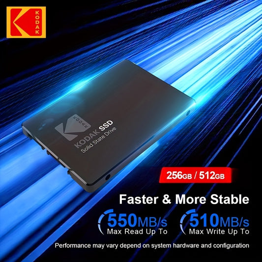 [Brand Storage] Kodak X120 Pro Series SSD: Lightning-fast 2.5-inch SSD with SATA3.0 interface, available in 512GB/256GB for durable internal storage in laptops and desktops.