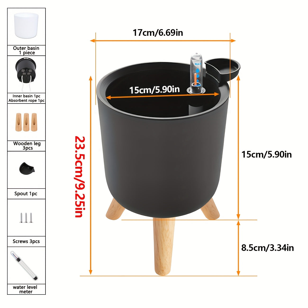 Wooden leg planter for indoor/outdoor use in home or office, suitable for various plants.