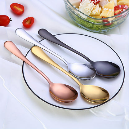 Set of 2 stainless steel salad and pasta utensils with gold finish