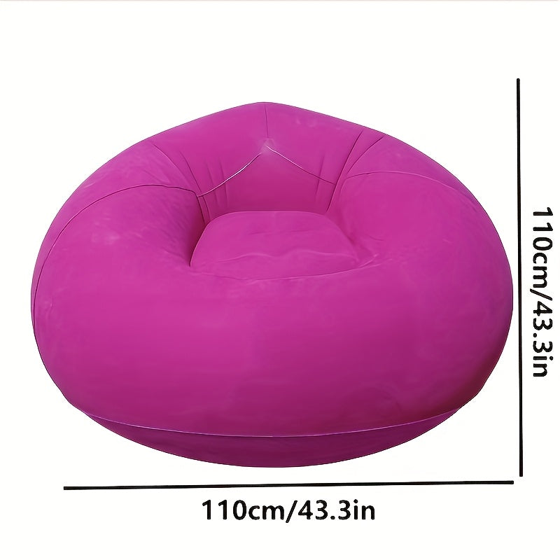 Modern grey PVC bean bag chair with cord embellishment, no filling, suitable for indoor and outdoor seating.