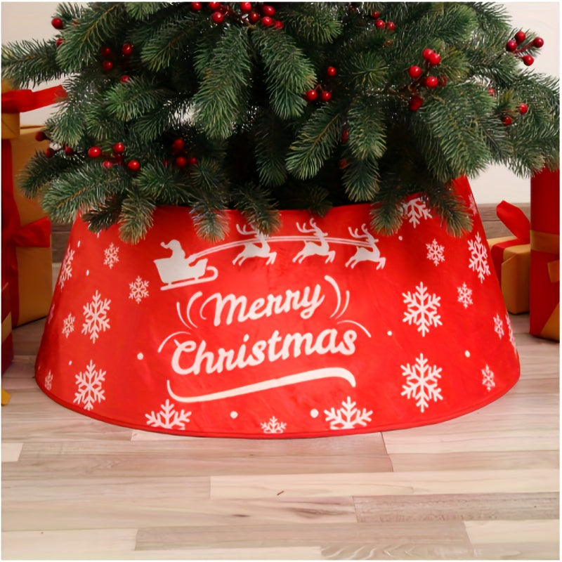 Christmas tree skirt with creative printed sequins, perfect for festive scene decorations in homes, offices, and themed parties.