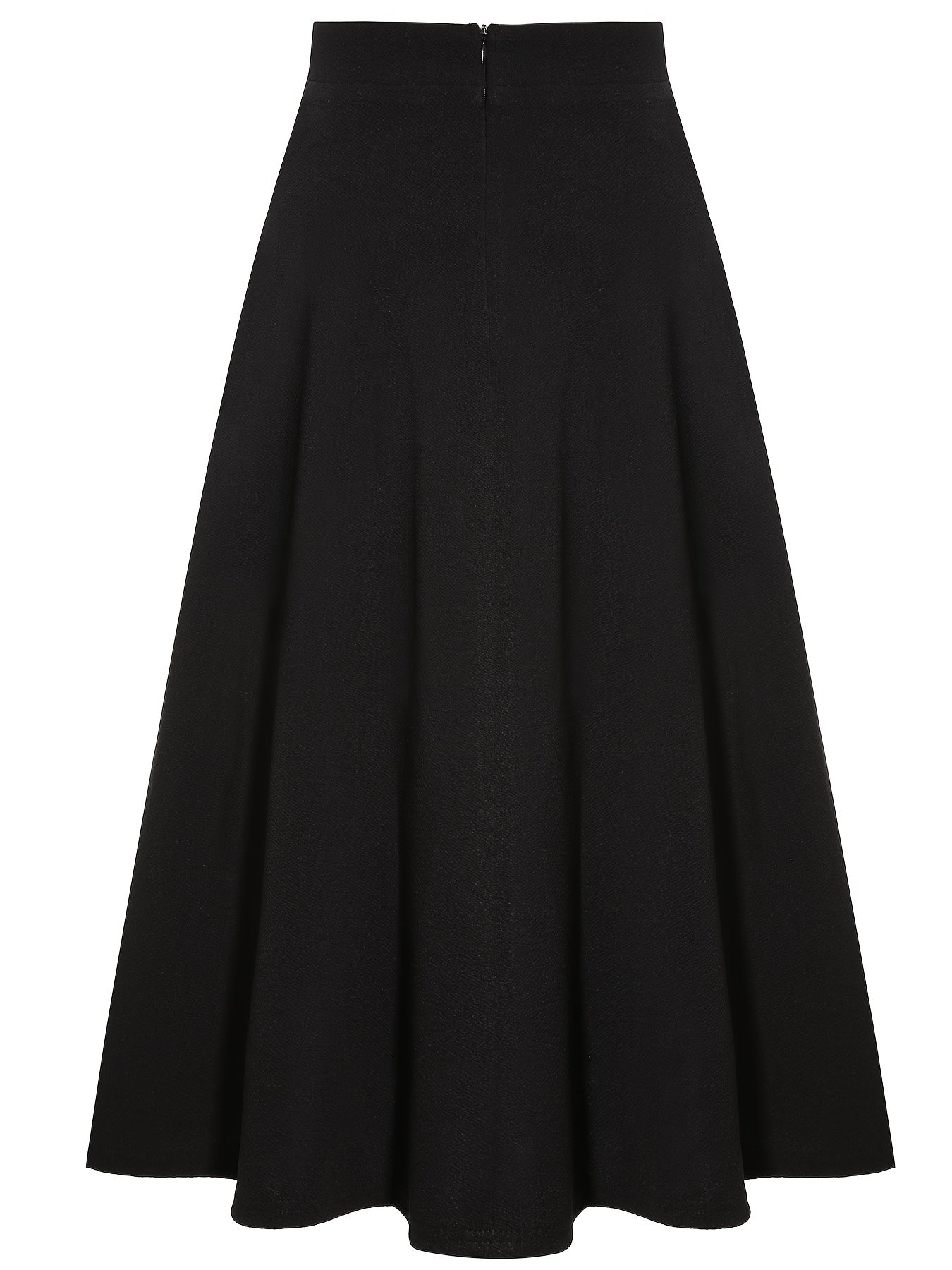 One elegant A-line skirt for women made of polyester knit fabric in a solid color, suitable for all seasons.