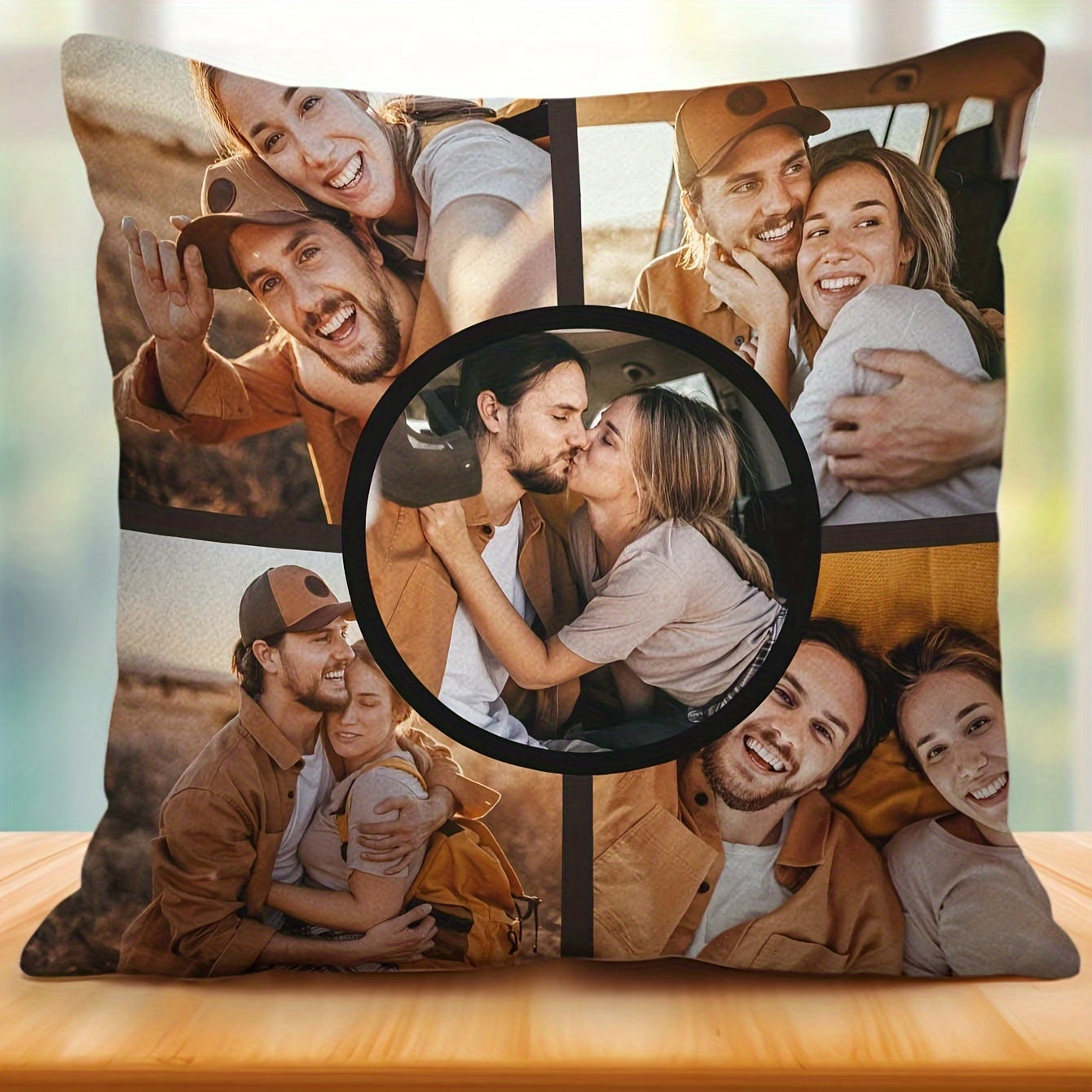 Get a Customized Photo Pillow Cover measuring 45.72x45.72cm, made of Plush Fabric - Ideal for enhancing your Living Room, Bedroom, or Sofa decor. A Special and Unique Gift for Anniversaries, Birthdays, Mother's Day, Father's Day, or Best Friends.