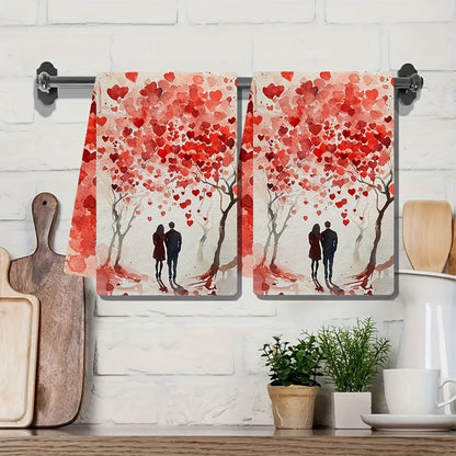 Set of 2 Kitchen Towels - Ultra Soft and Highly Absorbent, Perfect for Valentine's Day Event and Holiday Decor, Machine Washable, 16x24 Inch (2KYSYS1217498)