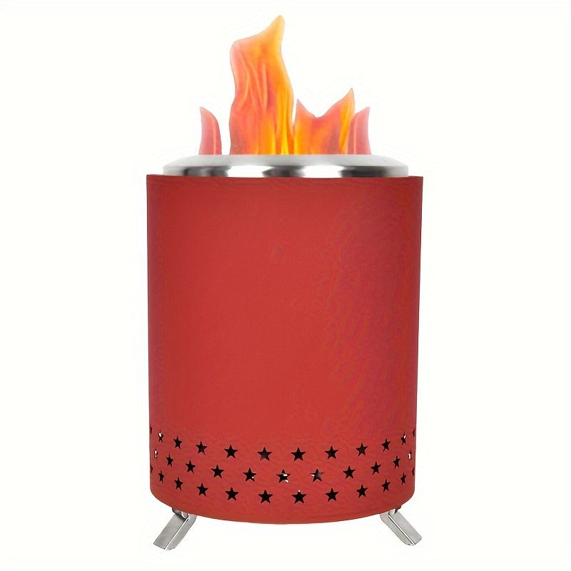 Durable Camping Stove Set Made of Stainless Steel, Ideal for Outdoor Adventures. Great for International Trading, Produces No Smoke, Suitable for Using in Courtyards or on Tabletops. Can be Used with Charcoal or Firewood to Create a Warm and Cozy