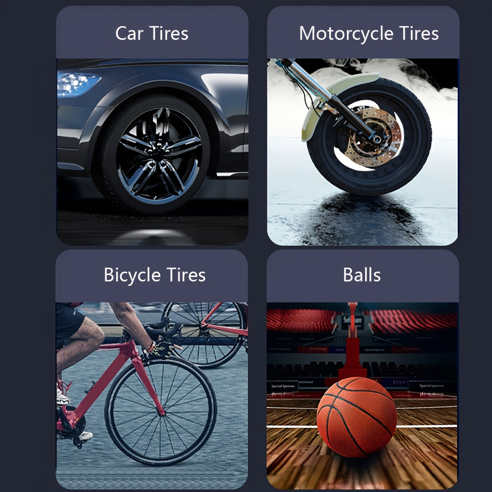DY&LM Cordless Digital Air Compressor with USB Rechargeable Lithium Battery, Automatic Tire Inflator for Cars, Motorcycles, Bicycles & Balls.