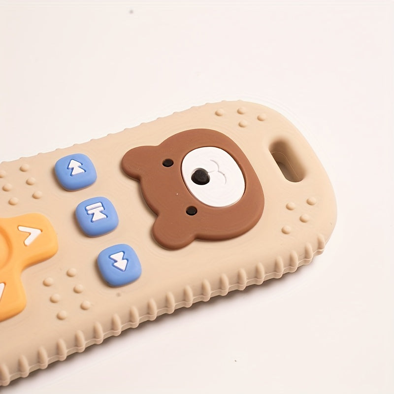 Silicone Baby Teether in the Shape of a Cute Bear – Remote Control Design, Safe for Babies, Perfect for Soothing Teething Pain - Ideal Sensory Toy for Newborns, Great Gift for Halloween, Thanksgiving, and Christmas.