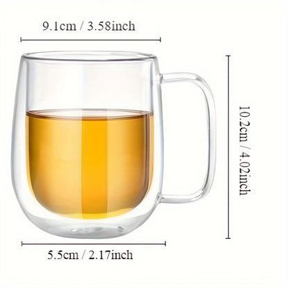 Durable double wall borosilicate glass mug, ideal for all beverages at home or in restaurants, including Middle Eastern favorites.