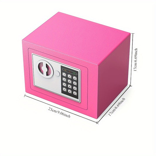 Vintage Pink Security Box with Anti-Theft Password Lock, Floor Mounting, Iron Back, Lockable Door. Ideal for Home, Office, Hotel, or Business.