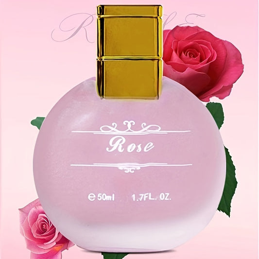 Ayollar uchun Rose Floral Scent Eau de Toilette - 50ml/1.7fl oz suyuq parfyum, tsitrus, limon, oq gullar, patchouli, amber, alkogol asosida, 10-20% ta'm konsentratsiyasi bilan.