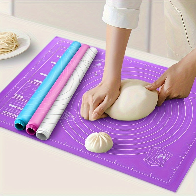 1pc, Extra Large Non-Stick Baking Mat for Rolling Dough, available in various sizes and colors for making bread, candy, and cookies.