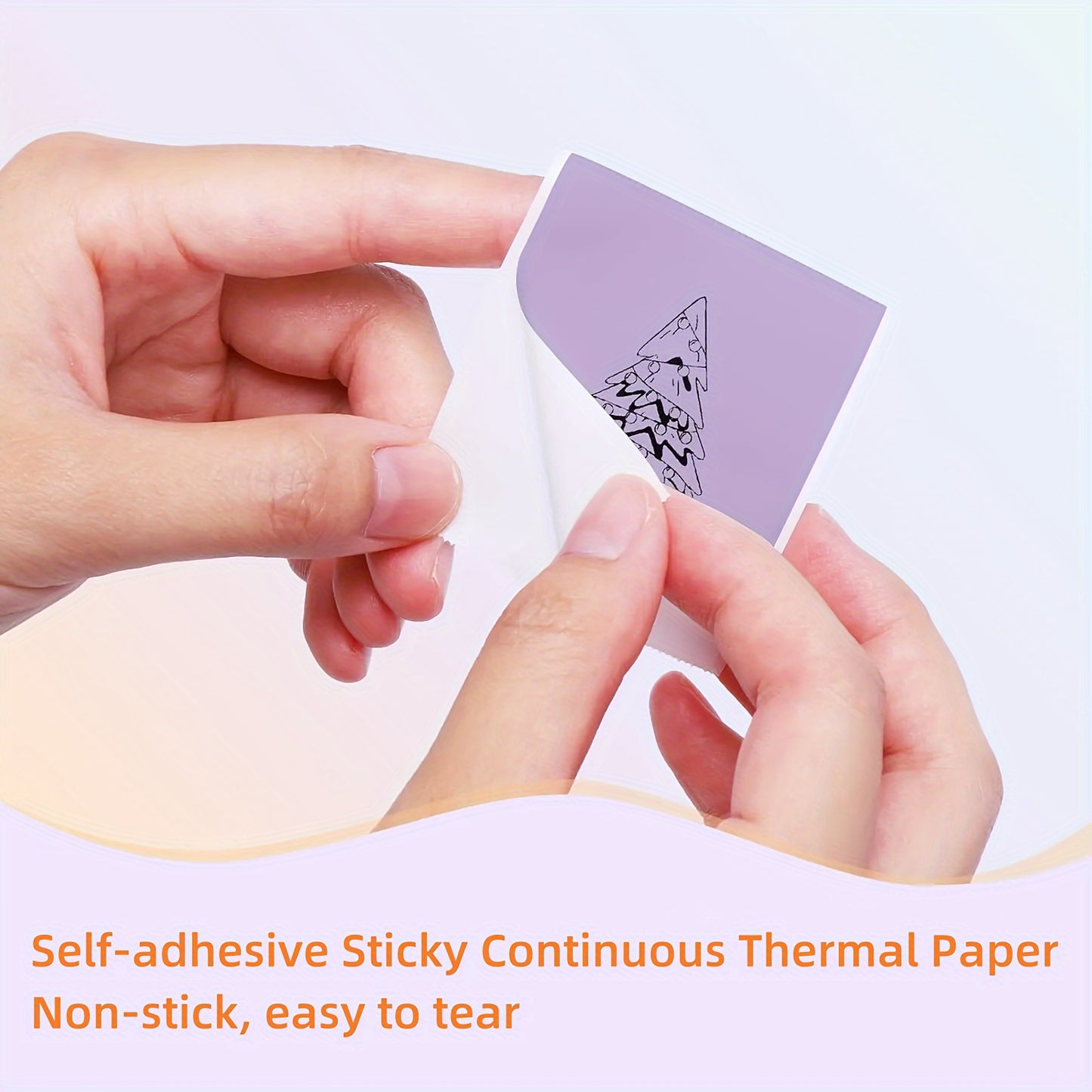 Colorful adhesive stickers in rolls, 57*25mm, suitable for mini printers/Polaroid cameras, ideal for inkless printers, study notes, work, photos, and memos. Glossy finish, compostable