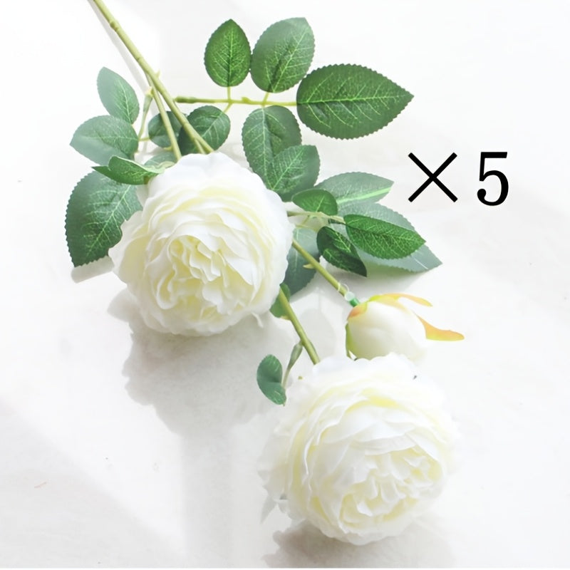 1PC European-style imitation peony, ideal for wedding season and home wedding decoration, featuring three heads.