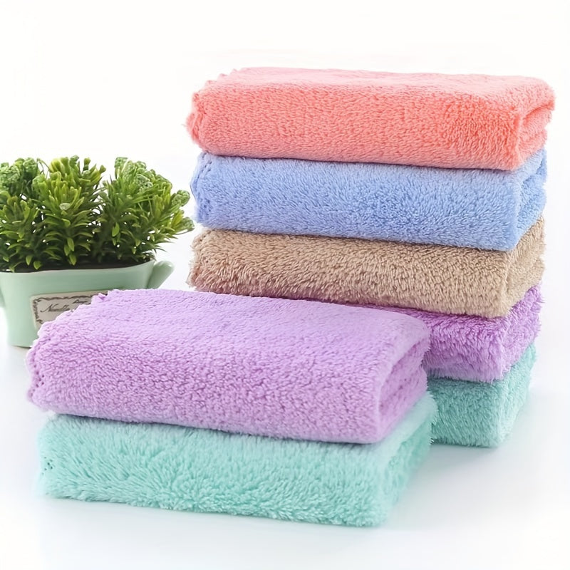 Soft, absorbent face towels in rustic style, perfect for bathroom and kitchen use. Made of durable microfiber fabric, 24.89x24.89 cm in size, 280gsm polyester material.