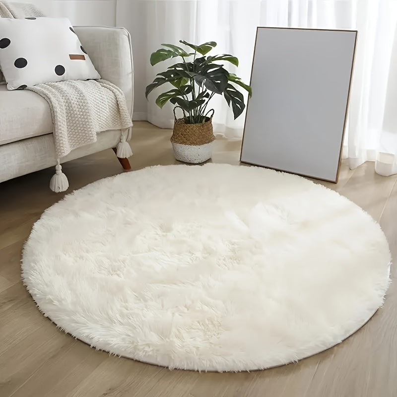 Soft Circular Rug - Resistant to Stains, Non-Slip Polyester Mat for Living Room, Bedroom, Indoor Decor - Machine-Made, Dry Clean Only - Perfect for Christmas, Halloween, Easter, and other special occasions