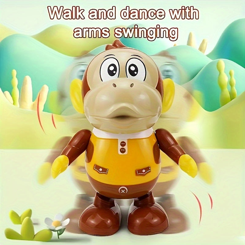 Engaging Dancing Monkey Toy with Lively Music & Lights - Adorable Robot Character for Kids Ages 0-3, Swinging, Walking, Nodding Actions, Sturdy Plastic Construction, Imported from China - Ideal Present for Kids