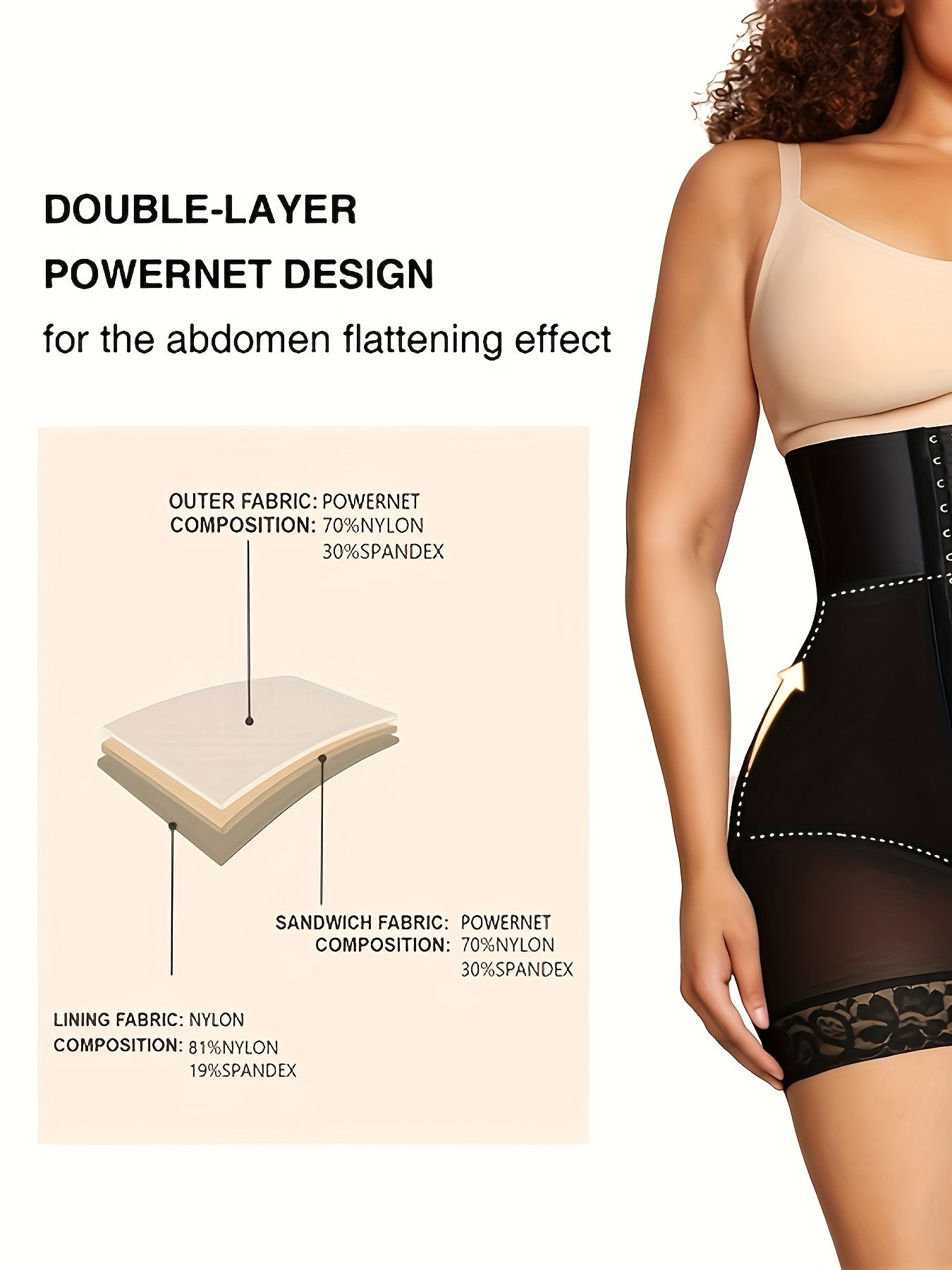 High waist shapewear panties made from a breathable nylon-spandex blend for slimming tummy control and butt lifting. Seamless adult shorts dry quickly.