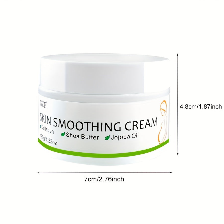 GZE Skin Smoothing Cream with Collagen, Shea Butter & Jojoba Oil - Moisturizing Firming Body Cream for Belly, Butt, Thighs & Arms, Alcohol-Free, Fresh Scent, Enriched with Vitamin C & E