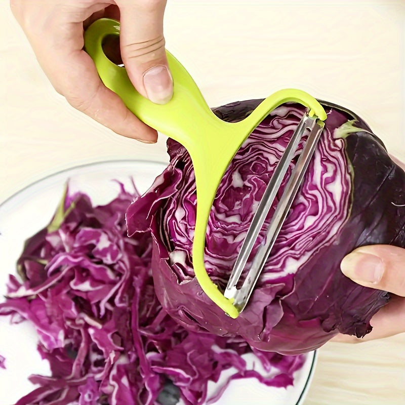 Versatile Large Cabbage Shredder & Slicer - Safe Vegetable Cutter for Purple Cabbage, Lettuce - Wide Opening Peeling Knife