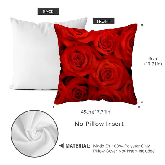 Add a touch of elegance to your home with this 1-piece Elegant Red Rose Printed Throw Pillow Cover. Measuring 44.96cm x 44.96cm, this vibrant floral design features a zip closure for easy insertion and removal. Perfect for Valentine's Day and wedding